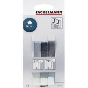 Fackelmann Türhaken, 3er-Set, verzinkt, silberfarben. Garderobenhaken für Türen.