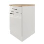 Flex-Well Unterschrank Lund, 50 cm, lichtgrau/rauchgrau, mit Schublade und Tür.