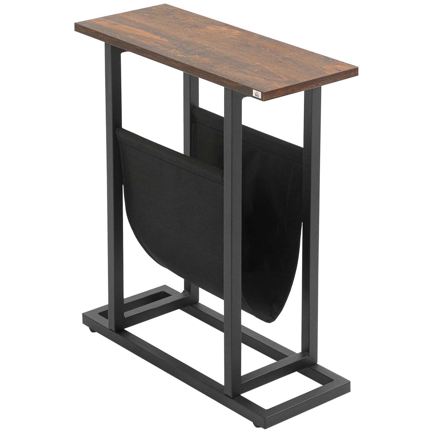 HOMCOM Beistelltisch mit Stofftasche Stahlrahmen Dunkelbraun 49 x 19 x 55 c günstig online kaufen