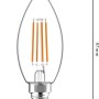 E14 LED Leuchtmittel in Kerzenform, 4,5W, warmweiß, mit Maßangaben (35x97mm).
