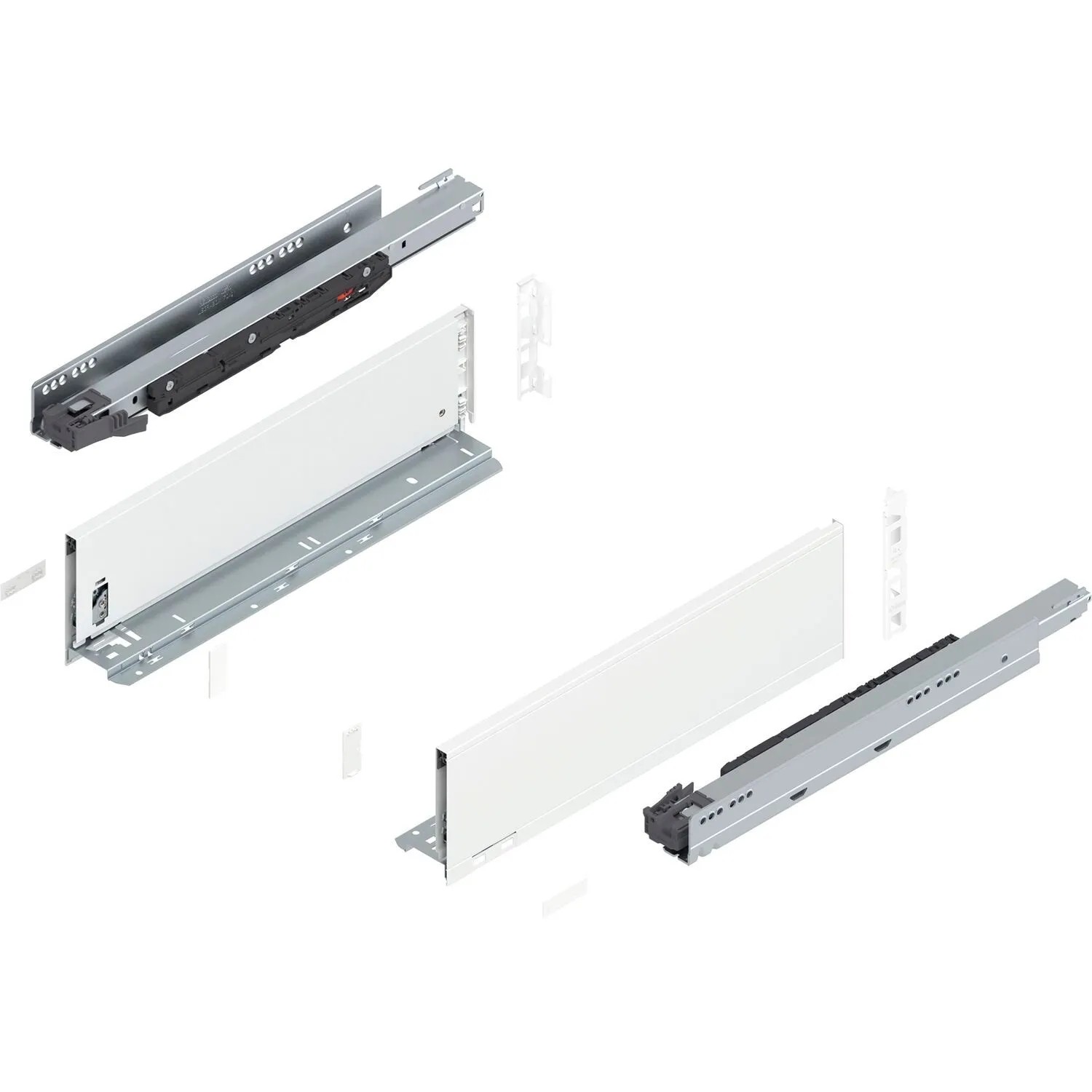 Blum Legrabox Pure Set Höhe K Tip-On Vollauszug 450 mm 70 kg Seidenweiß 1 Paar