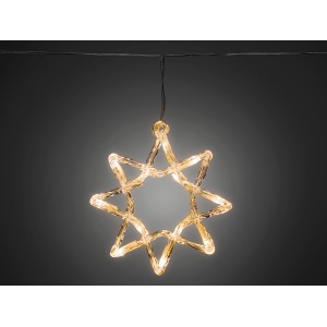 Konstsmide LED Lichtervorhang mit Acryl Stern und 60 warmweißen Lichtern für Außen.