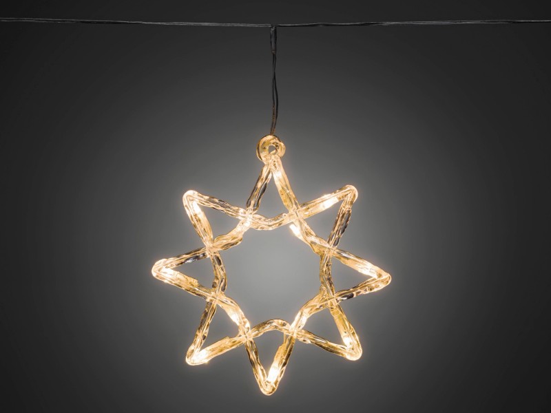 Konstsmide LED Leuchtstäbe Lichtervorhang – 6 Stäbe, 60 LEDs, Schneeeffekt, Batteriebetrieben