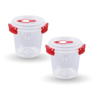 2er-Pack Bestlivings Joghurt Frischhalteboxen, 0,64L, rot, luftdicht und auslaufsicher.