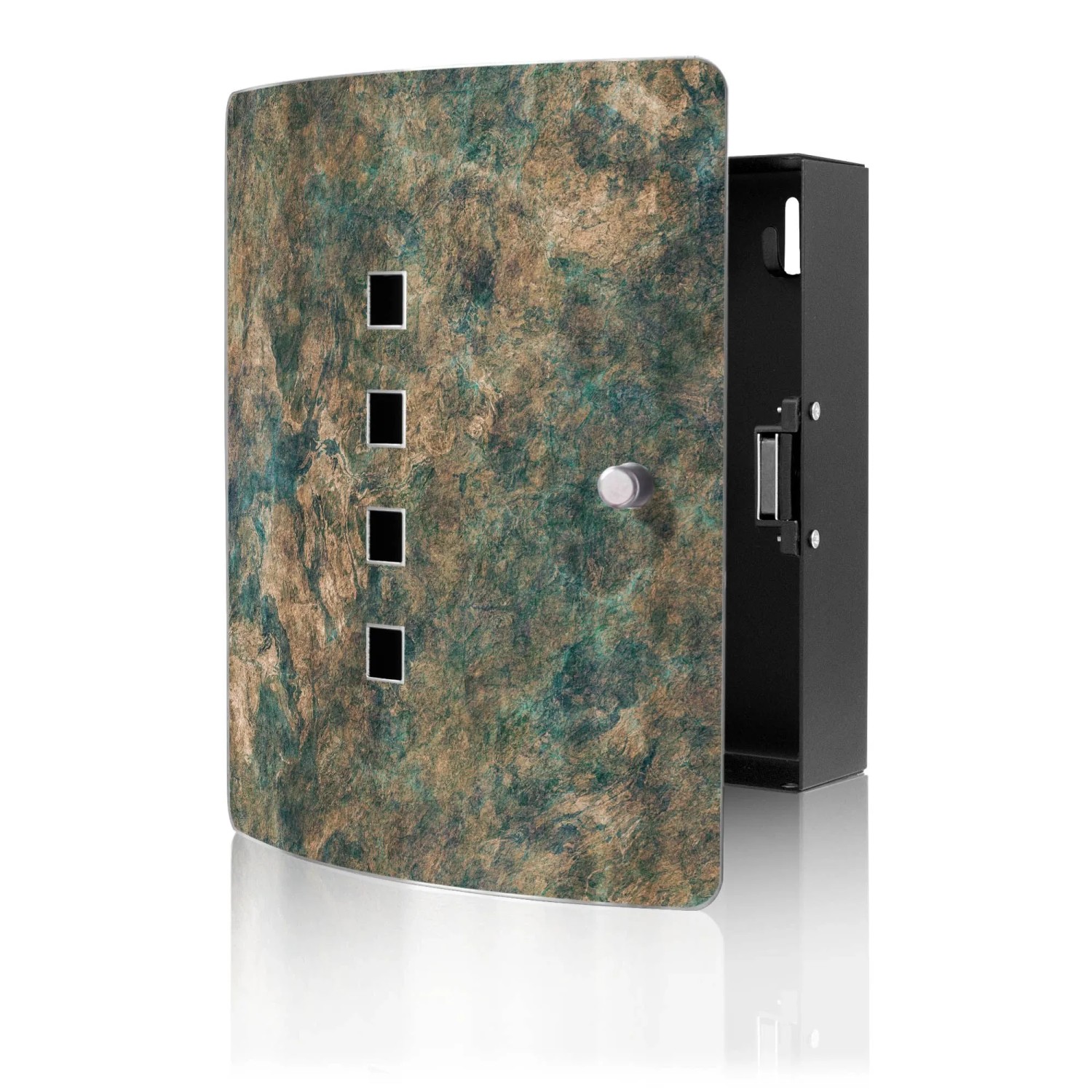 Banjado Design Schlüsselkasten Aus Edelstahl Für 10 Schlüssel 24x21,5x7cm Mit Magnetverschluss Motiv Kupfer Patina