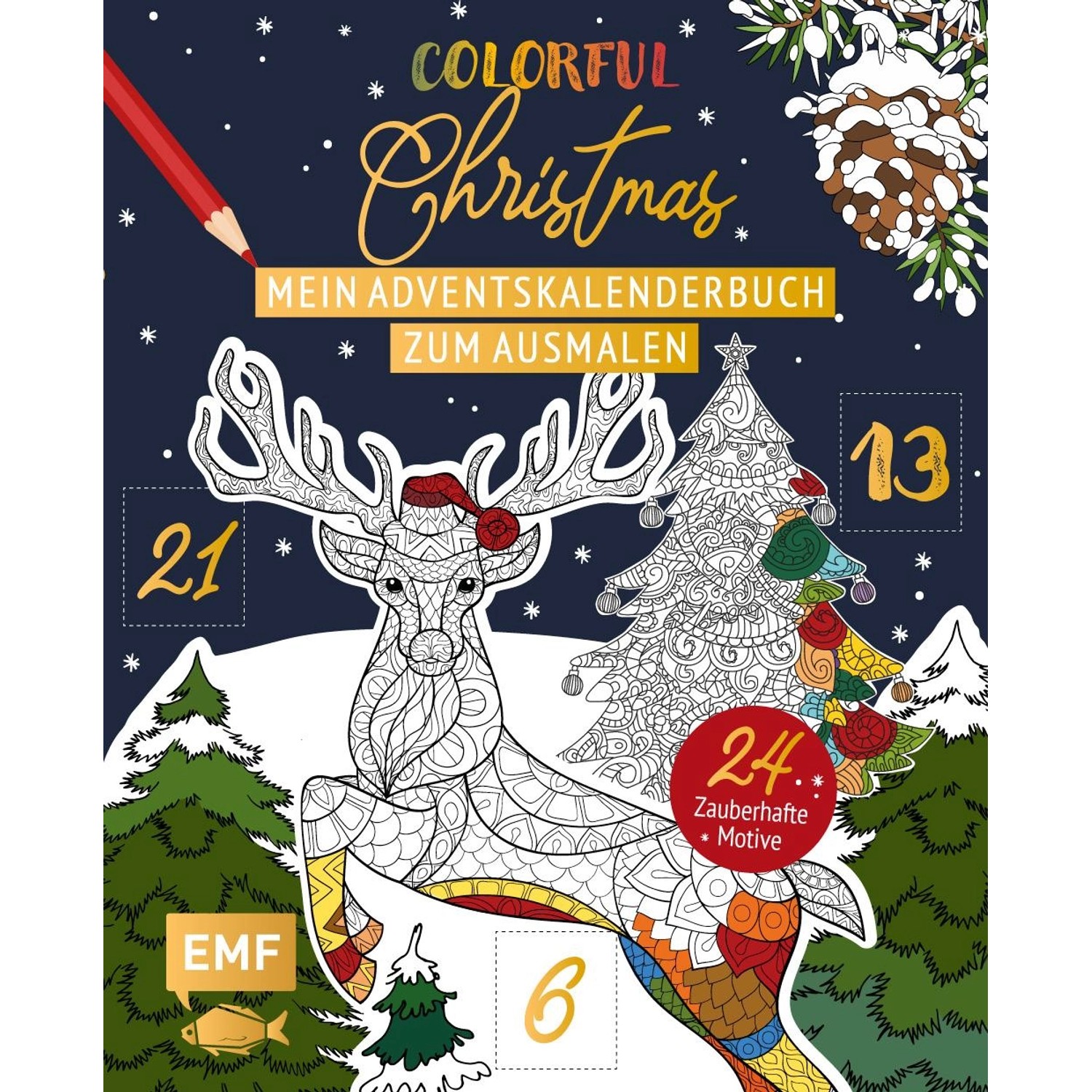 Mein Adventskalender-Buch zum Ausmalen: Colorful Christmas günstig online kaufen
