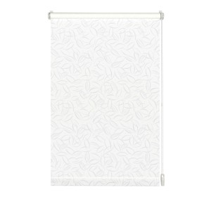 Gardinia EasyFix Rollo Jahreszeit, 60x150 cm, weiß mit dezentem Blattmuster, für Fenster.