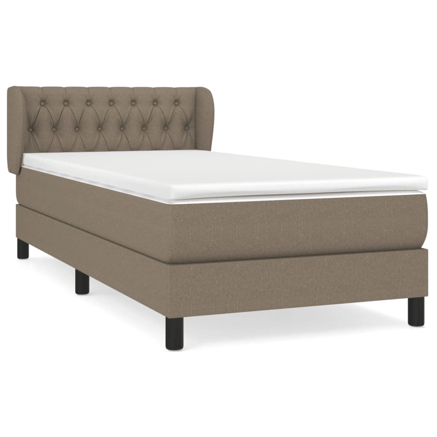vidaXL Boxspringbett mit Matratze Taupe 90x190 cm Stoff 3126449 günstig online kaufen