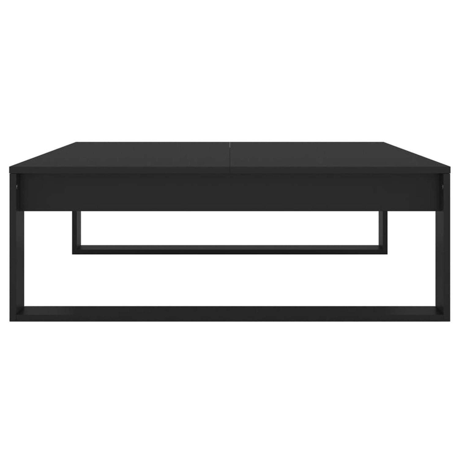 Schwarzer vidaXL Couchtisch, 100x100 cm, aus Holzwerkstoff.