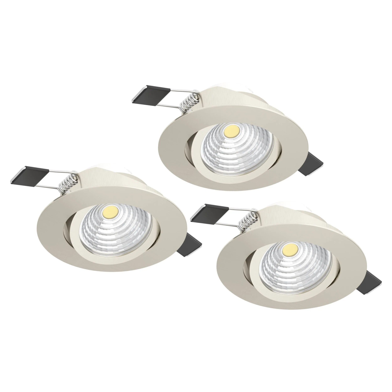Eglo Einbaulampen SALICETO 3xLED Dimmbar Ø 8 cm Nickel-Matt
