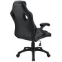 Juskys Racing Schreibtischstuhl Montreal, schwarz, Rückansicht. Bürostuhl mit ergonomischer Form und gepolsterten Armlehnen.