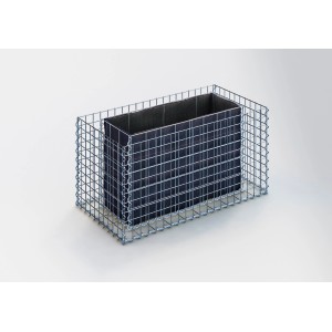 Eckiges Gabiona Gabionen-Hochbeet, 50x100x50 cm, Maschenweite 5x5 cm, ohne Füllung.