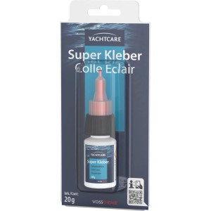 Yachtcare Sekundenkleber, 20g Flasche, transparent. Ideal für schnelle Verklebungen verschiedener Materialien.