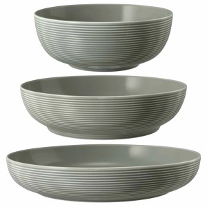 Seltmann Weiden Beat Color Glaze Schalen-Set, 3-teilig, perlgrau. Geschirr mit Rillenstruktur.