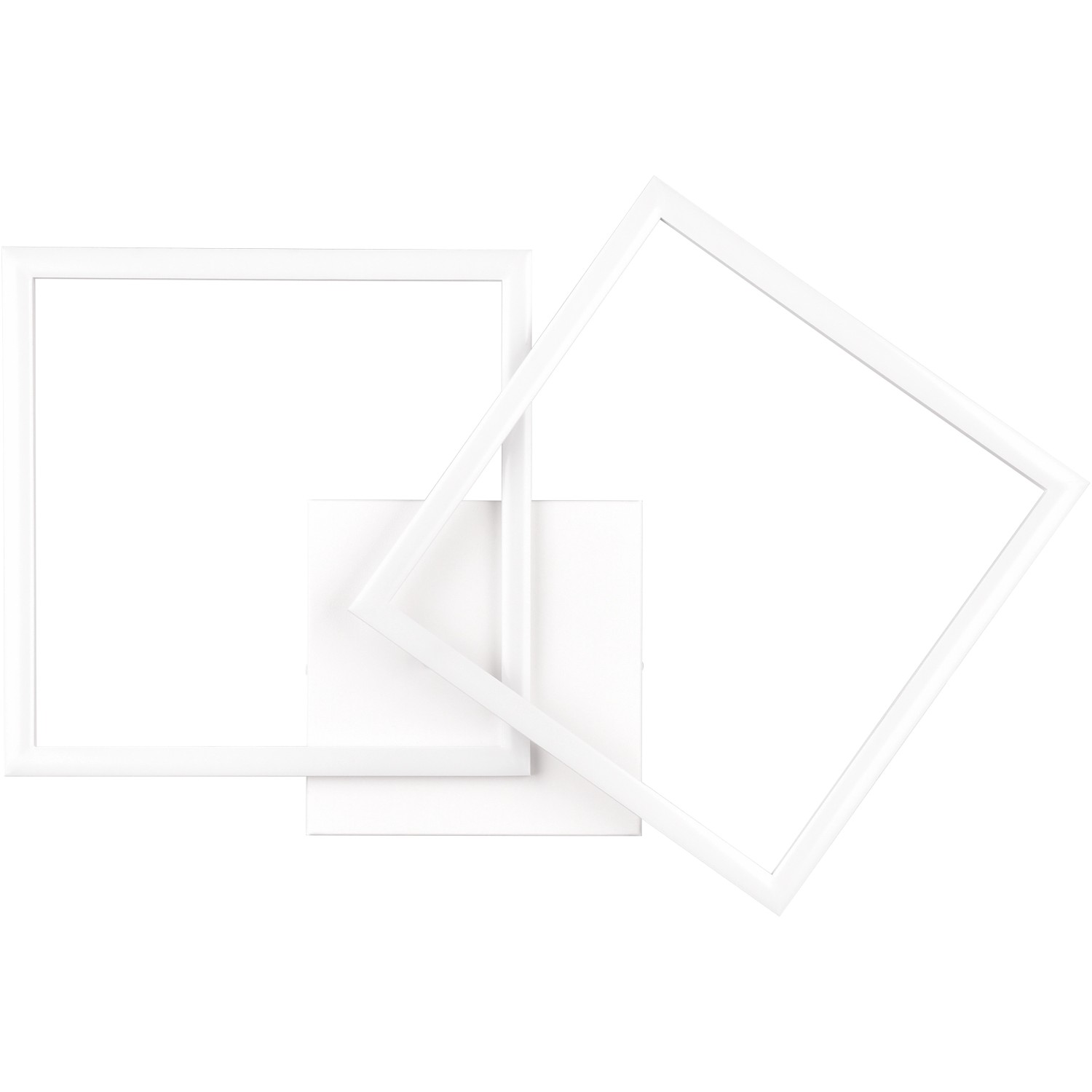 Moderne, schwenkbare LED Deckenleuchte Trail in Weiß matt, 7 x 44,6 x 39,6 cm.