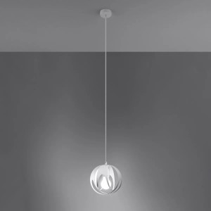 Weiße Hängeleuchte Tulos 1 von Sollux Lighting, moderne Lampe für Wohnzimmer und Esszimmer.