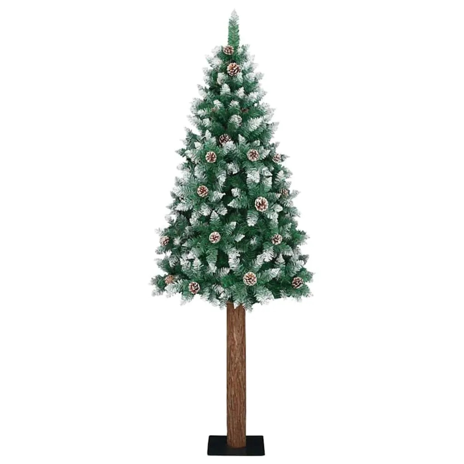 vidaXL Schlanker Weihnachtsbaum mit 300 LEDs Grün und Weiß 180 cm 3394895