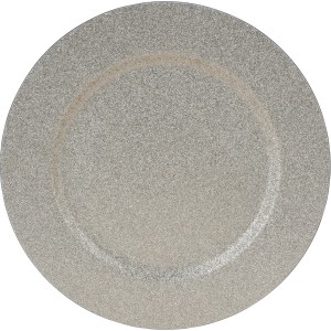 Goldener Dekoteller, Ø 33 cm, für festliche Weihnachtsdekorationen.