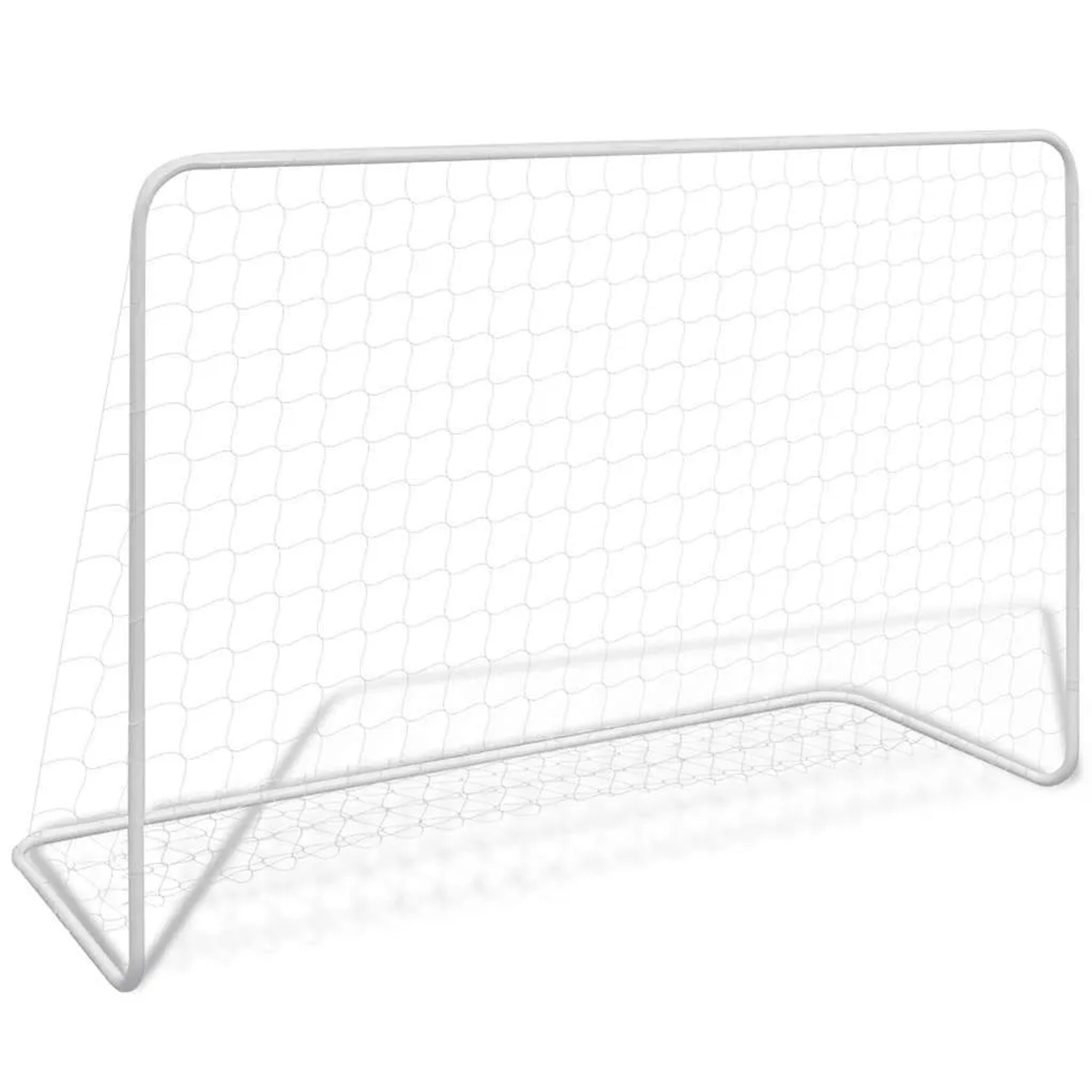 vidaXL Fußballtor mit Netz 182x61x122 cm Stahl Weiß 90684