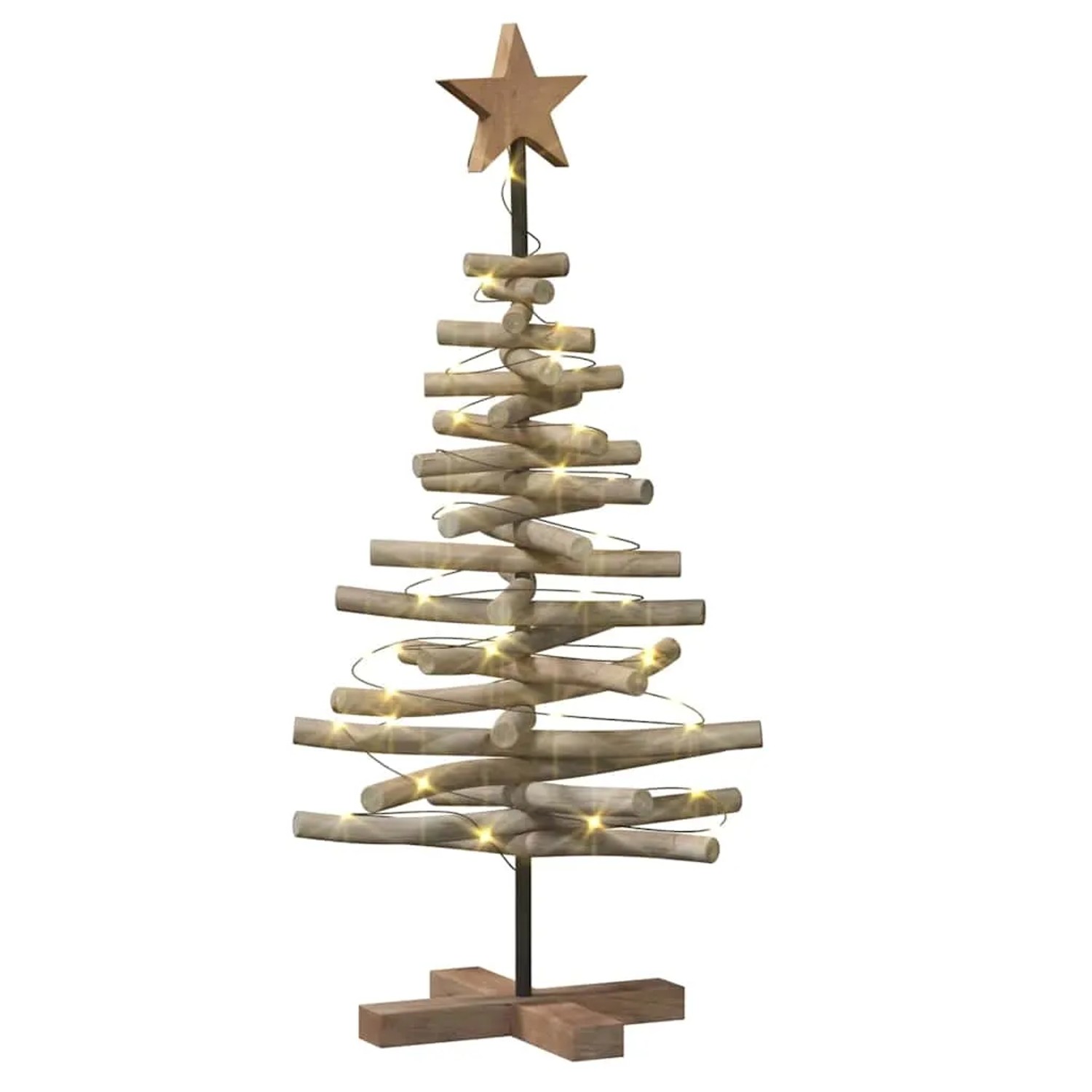 vidaXL Weihnachtsbaum mit Ständer Braun 90 cm Massivholz Teak 42017948