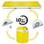 Gelbe CCLIFE Airtrack Matte, aufblasbar, zeigt schnelles Aufblasen/Entleeren in 10 Sek. Ideal für Gymnastik & Training.