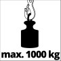 Einhell Kettenflaschenzug TC-CH 1000 mit max. 1000 kg Traglast, Schemazeichnung.