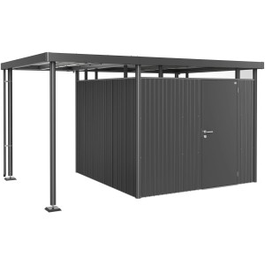 Biohort Seitendach für Gartenhaus HighLine 4, dunkelgrau-metallic, 150x275x222 cm.