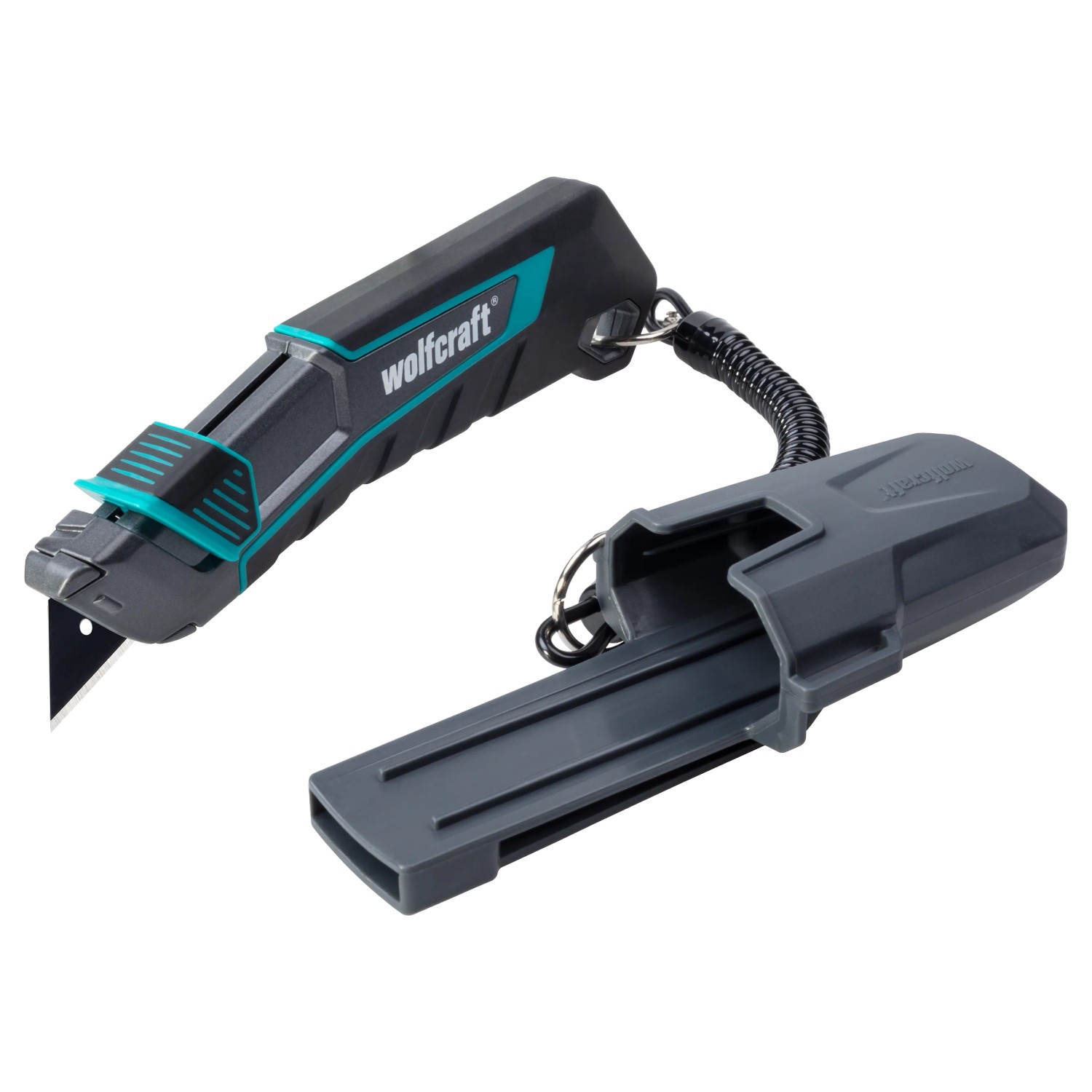 wolfcraft Sicherheits-Trapezklingen-Messer Pro Safety mit Köcher