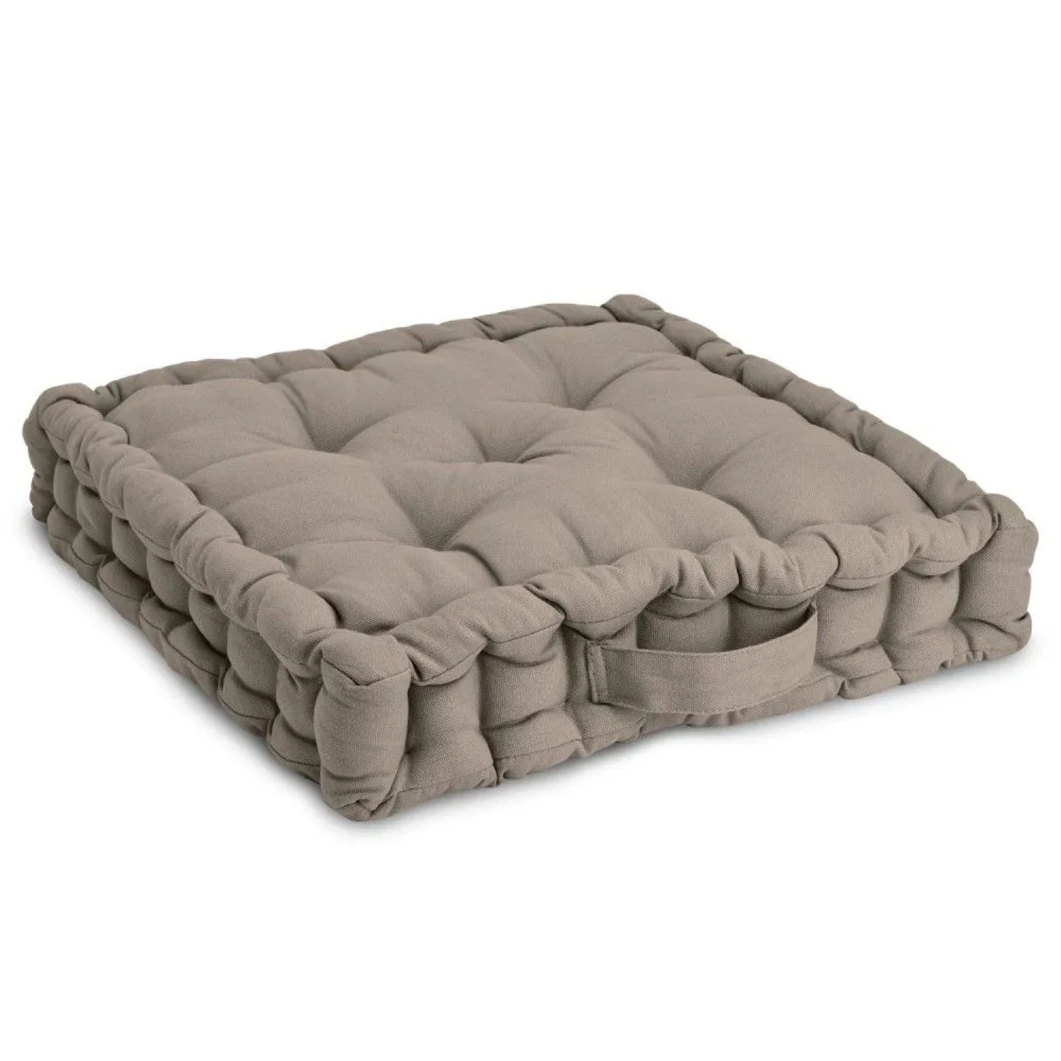 Beautissu Mila Stuhlkissen 50x50x10cm Taupe