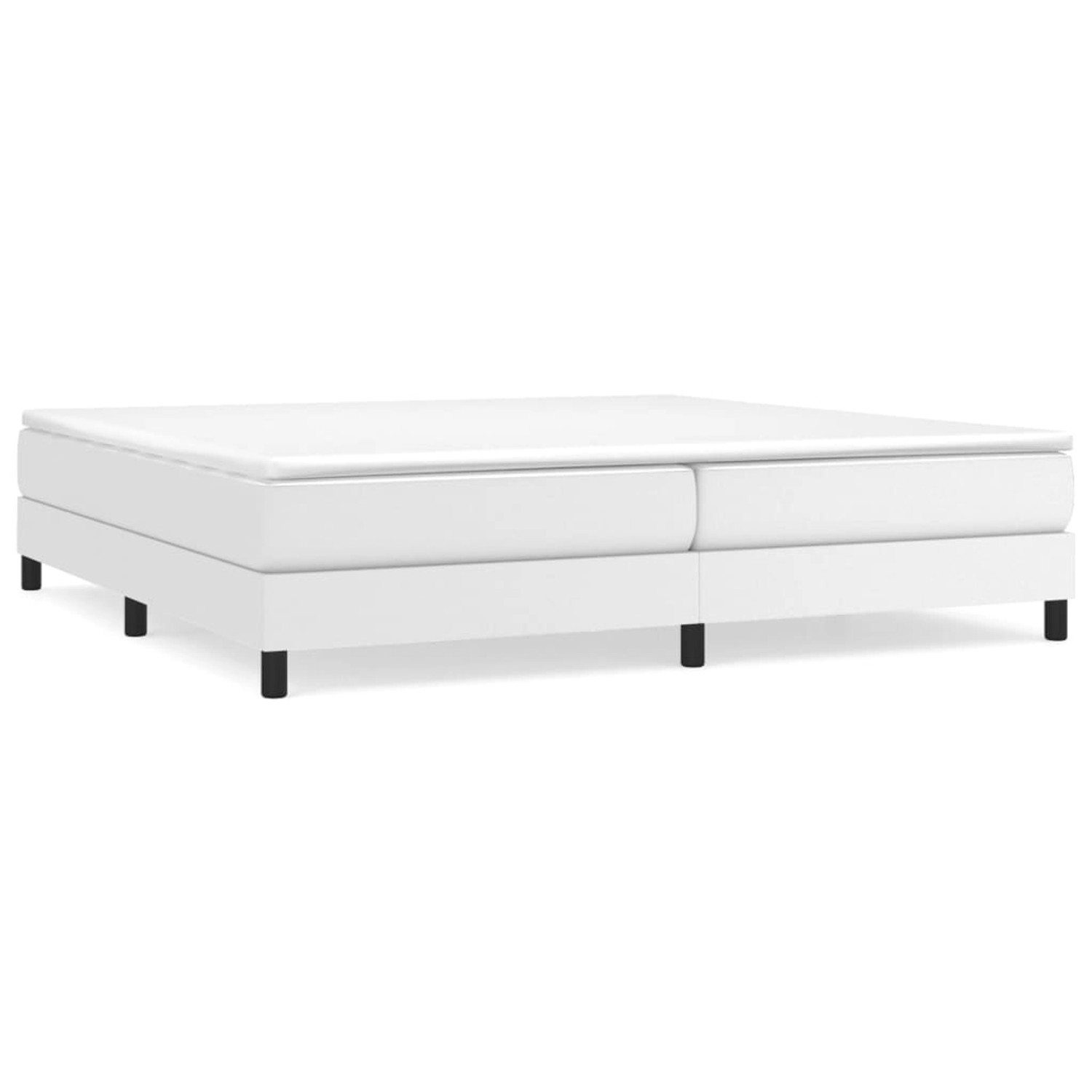 Vidaxl Boxspringbett Mit Matratze Weiß 200x200 Cm Kunstleder günstig online kaufen