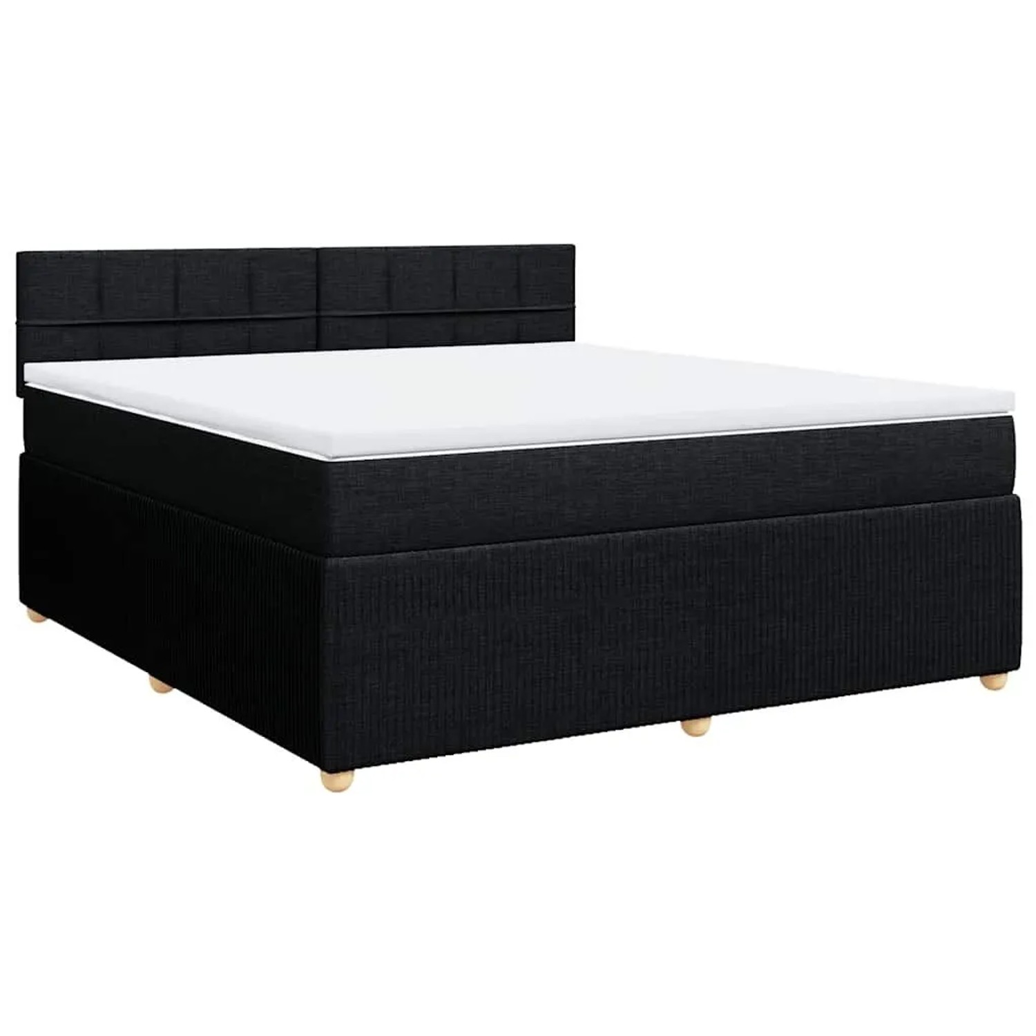 vidaXL Boxspringbett mit Matratze Schwarz 180x200 cm Stoff 3287537 günstig online kaufen