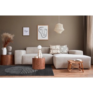 Luxor Living Teppich Ella, 120x170 cm, Anthrazit, im Wohnzimmer mit Sofa und Beistelltischen.