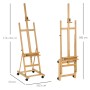 Vinsetto Staffelei, klappbar und höhenverstellbar, aus Buchenholz mit Rollen.