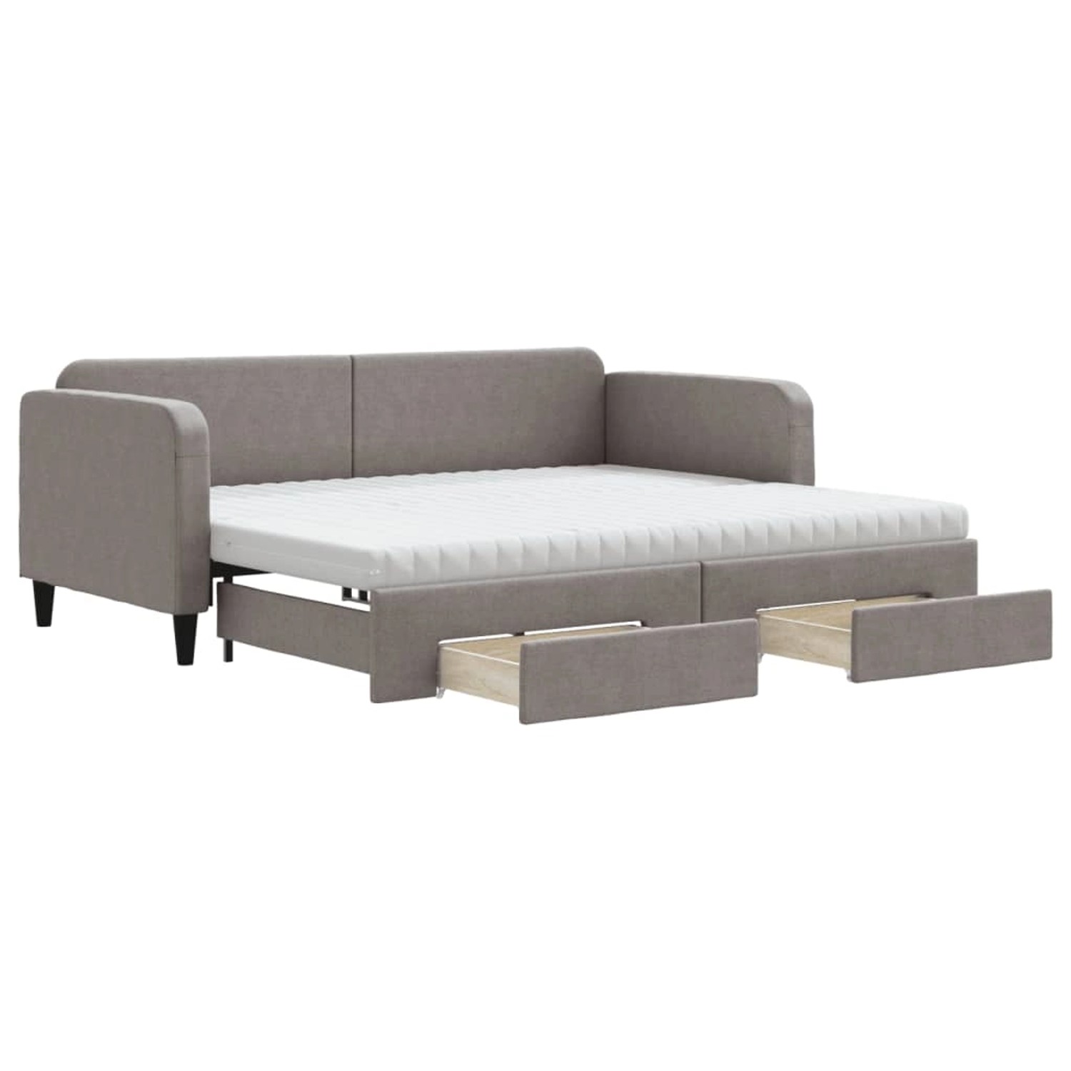 vidaXL Tagesbett Ausziehbar mit Schubladen Taupe 90x200 cm Stoff1883326 günstig online kaufen