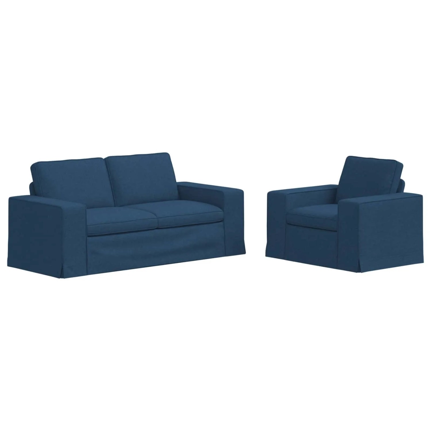 vidaXL Sofa 2-Tlg Blau 182 x 80 x 82 cm Stoff 3407550