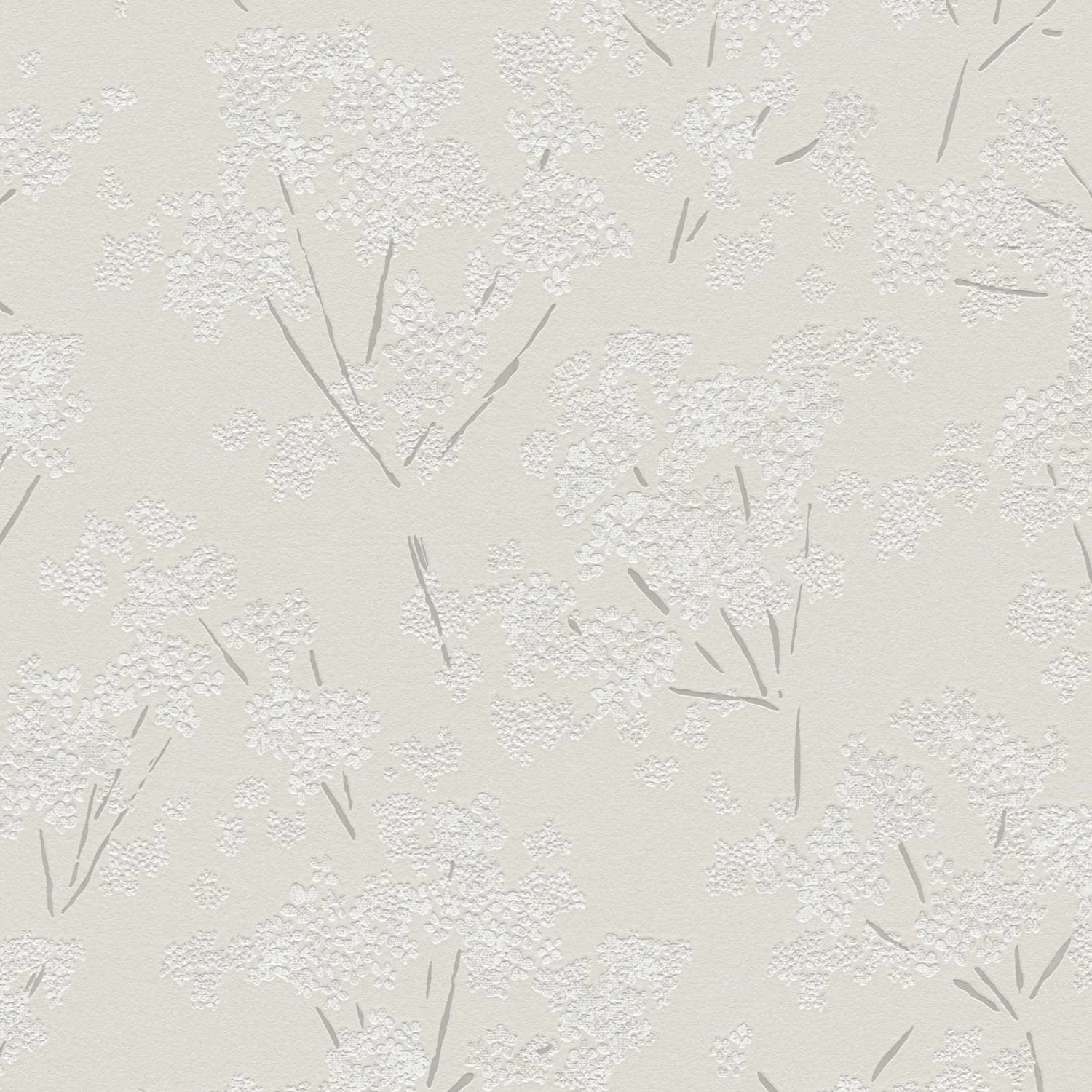 PROFHOME 395484-GU Blumen Tapete Floral schimmernd Grau Weiß 0,53 m x 10,05 günstig online kaufen