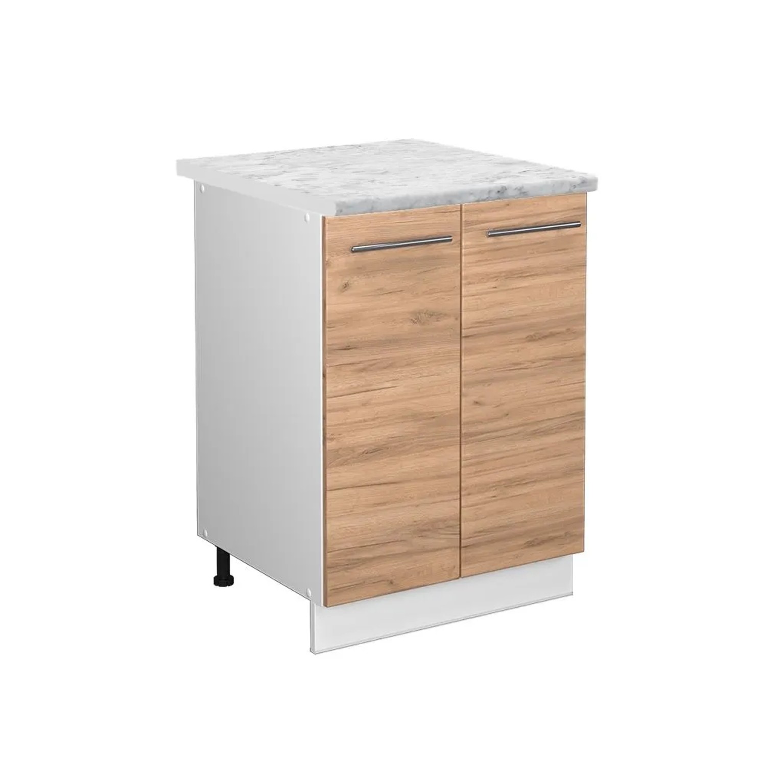Vicco Küchenunterschrank Fame-Line Goldkraft Eiche Weiß 60 cm AP Marmor