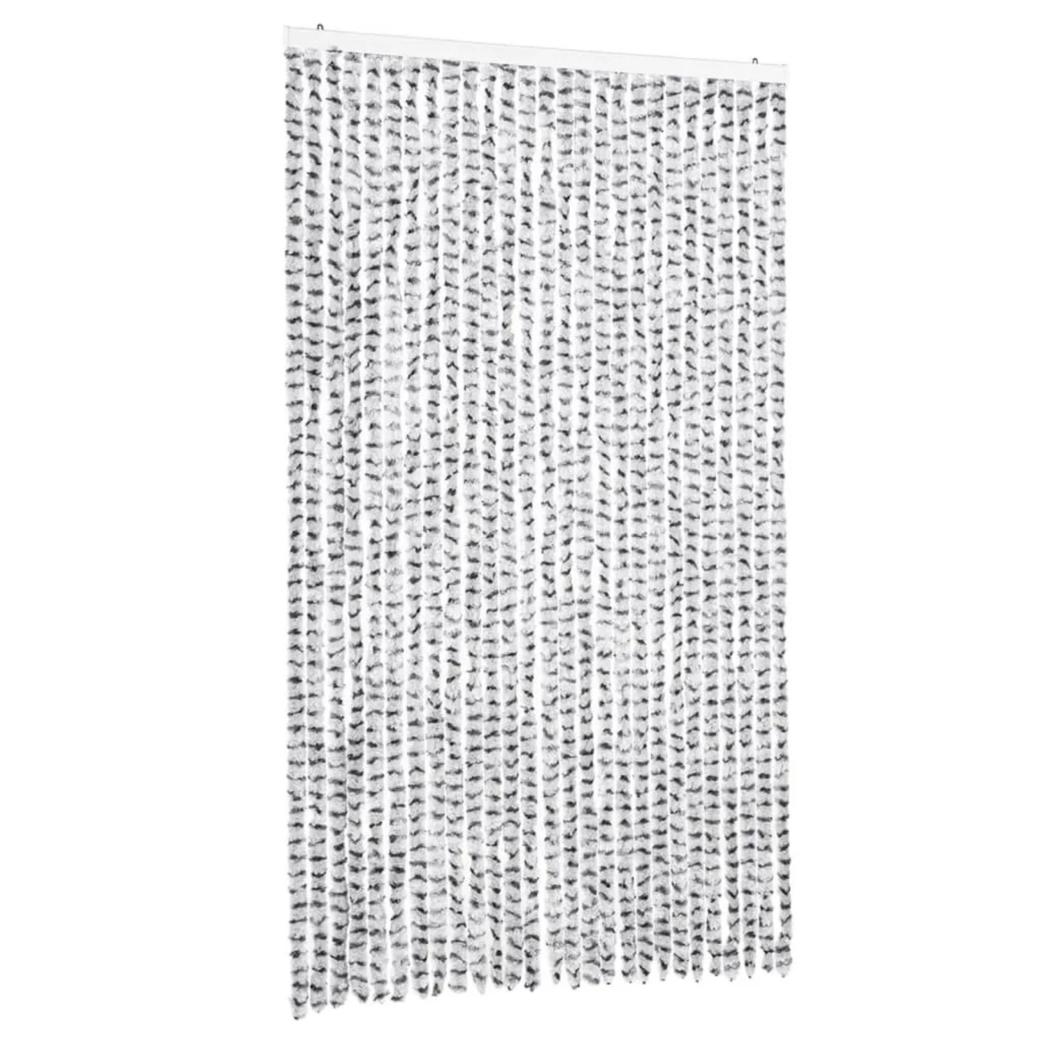 vidaXL Fliegenvorhang Hellgrau und Dunkelgrau 118x220 cm Chenille 4004890
