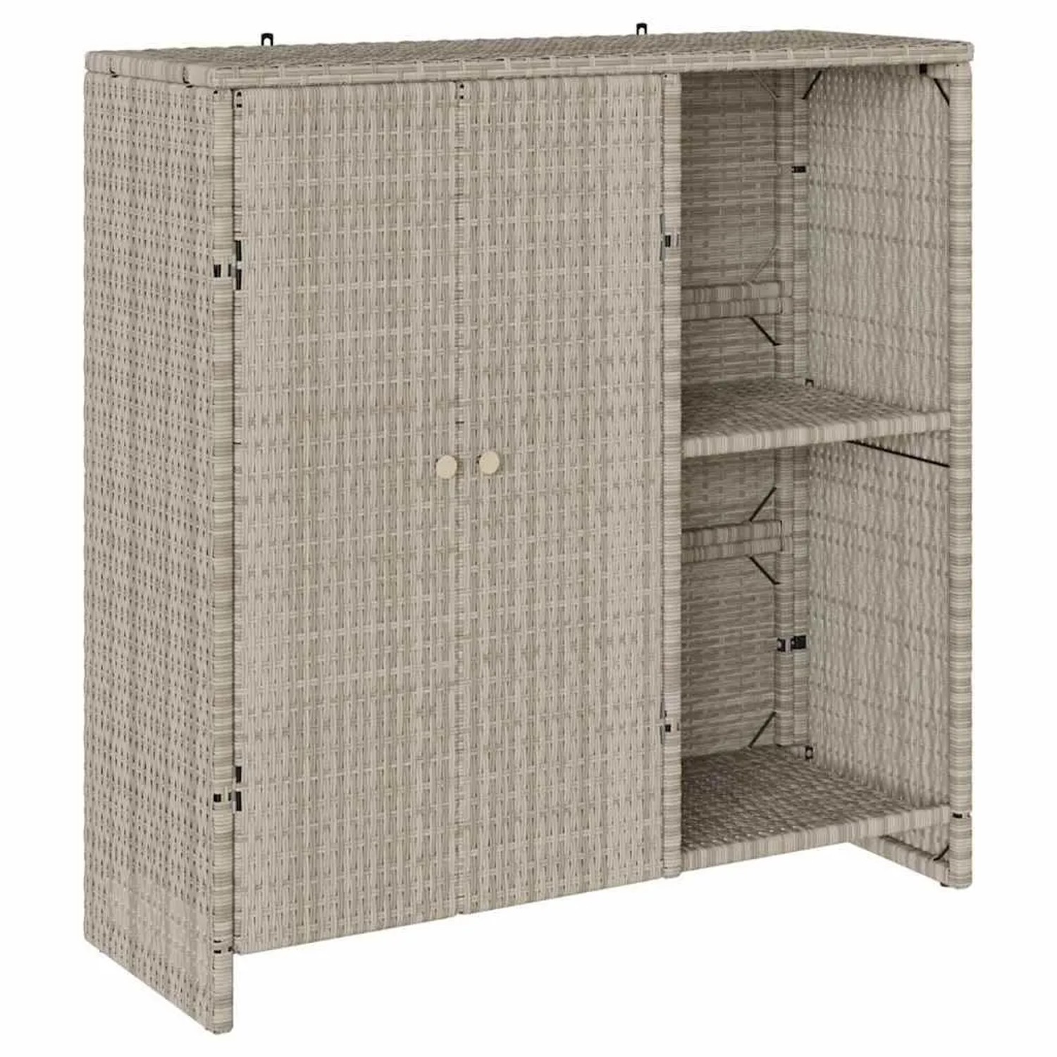 vidaXL Aufbewahrungsschrank mit Tür Hellgrau 100 x 36 x 102 cm Rattan 4103825
