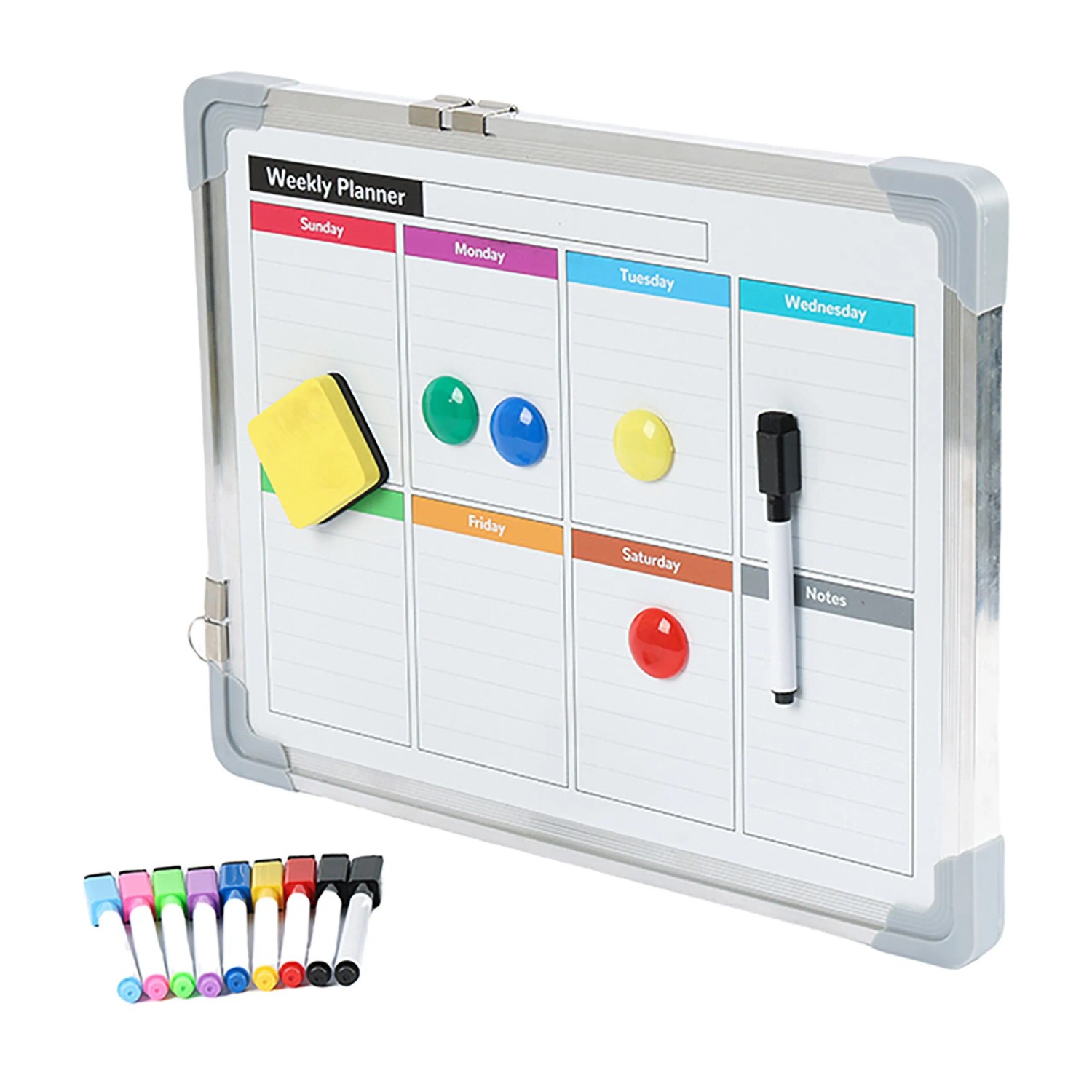 Relaxdays Whiteboard mit Zubehör Stahl Aluminium Kunststoff Weiß Beidseitig Magnetisch 30 cm x 40 cm x 5 cm 0,5 kg