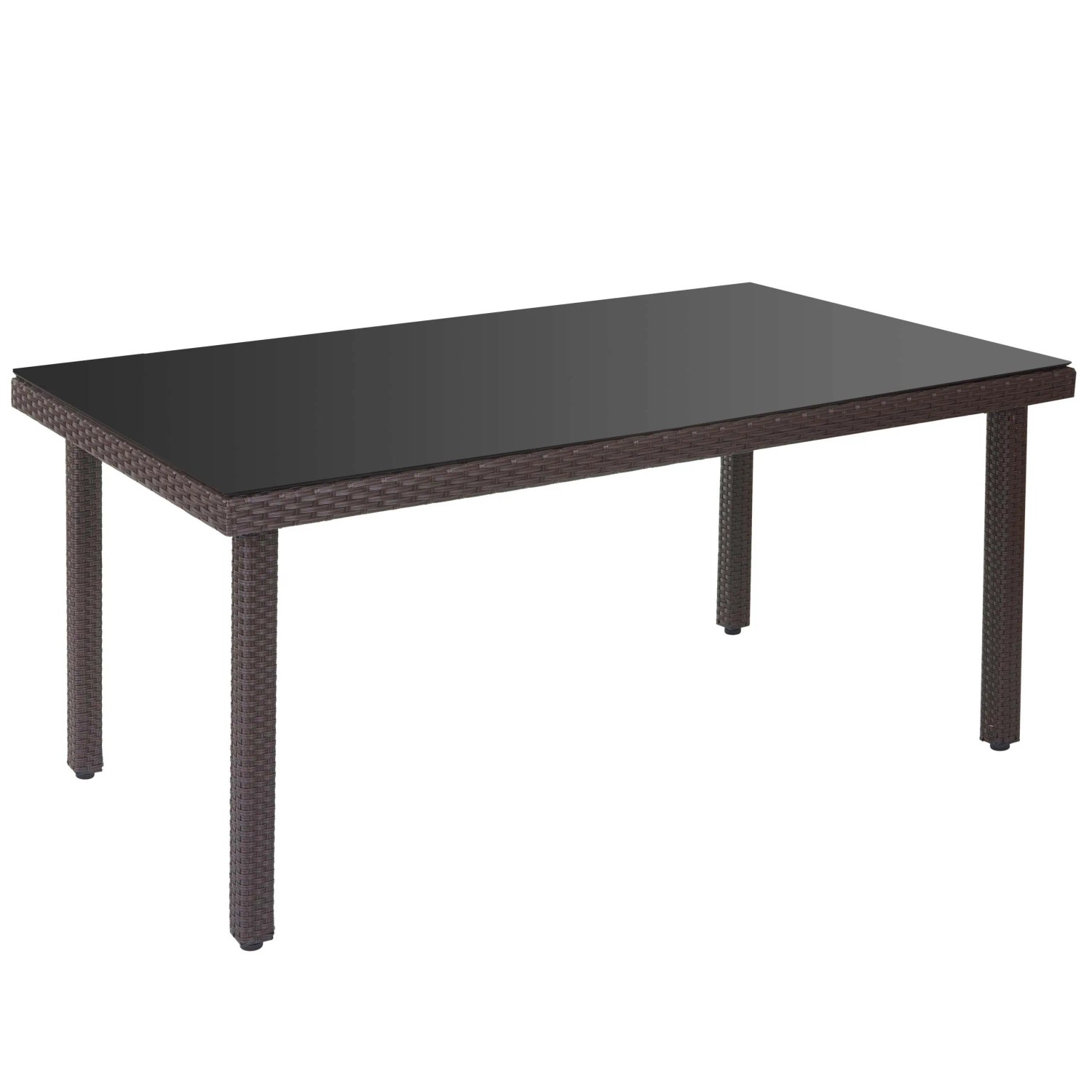 MCW Poly-Rattan Gartentisch Chieti Braun
