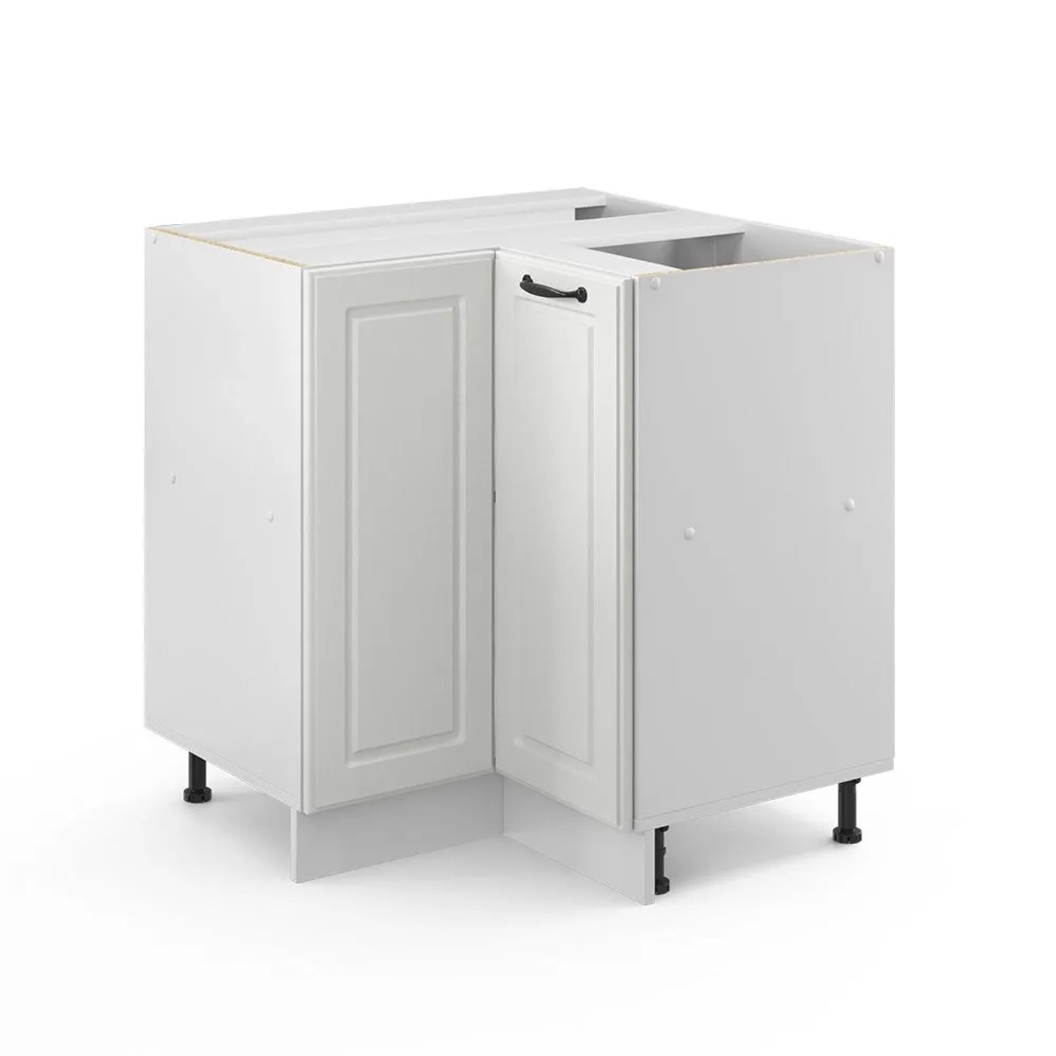 Vicco Eckunterschrank R-Line Weiß Landhaus Weiß 76 cm ohne Arbeitsplatte