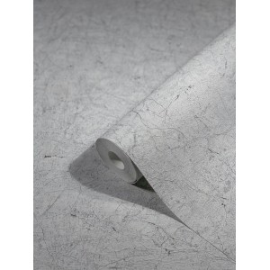 Marburg Vliestapete Vintage Deluxe, hellgraue Marmor Struktur, Rolle teilweise aufgerollt.