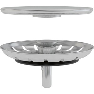 Prevex Exzenterstopfen aus Edelstahl mit magnetischer Abdeckung für Spüle, Ø 79 mm.