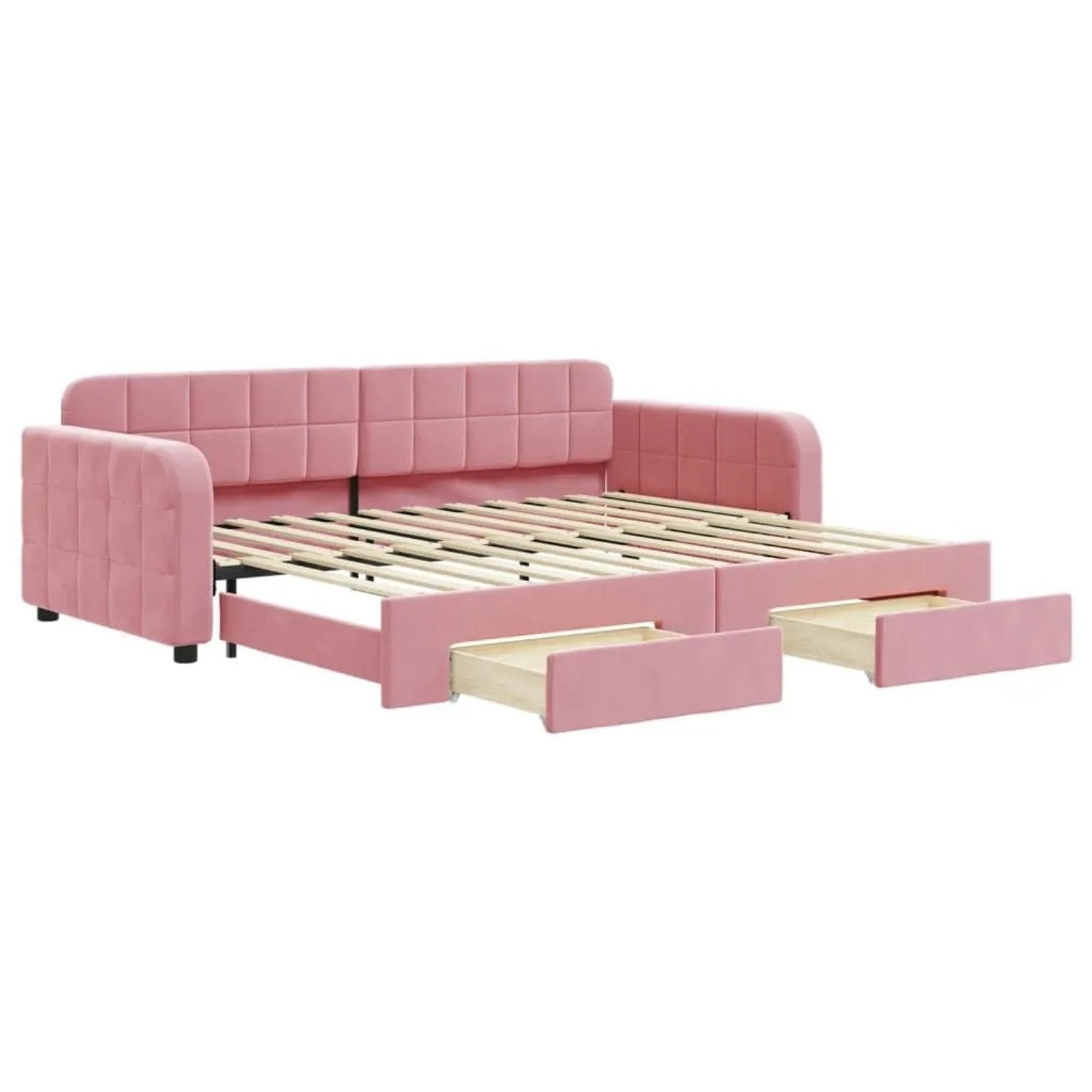 vidaXL Tagesbett Ausziehbar mit Schubladen Rosa 90x200 cm Samt 3196980 günstig online kaufen