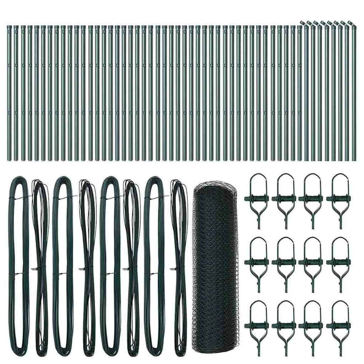 vidaXL Zaunpfosten Grün 100 x 0,8 m 13 mm Maschenweite Stahl und PVC 335274 günstig online kaufen