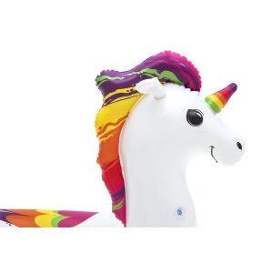 Bestway Schwimmring Einhorn: Weißer Schwimmreifen mit bunter Mähne und Horn.
