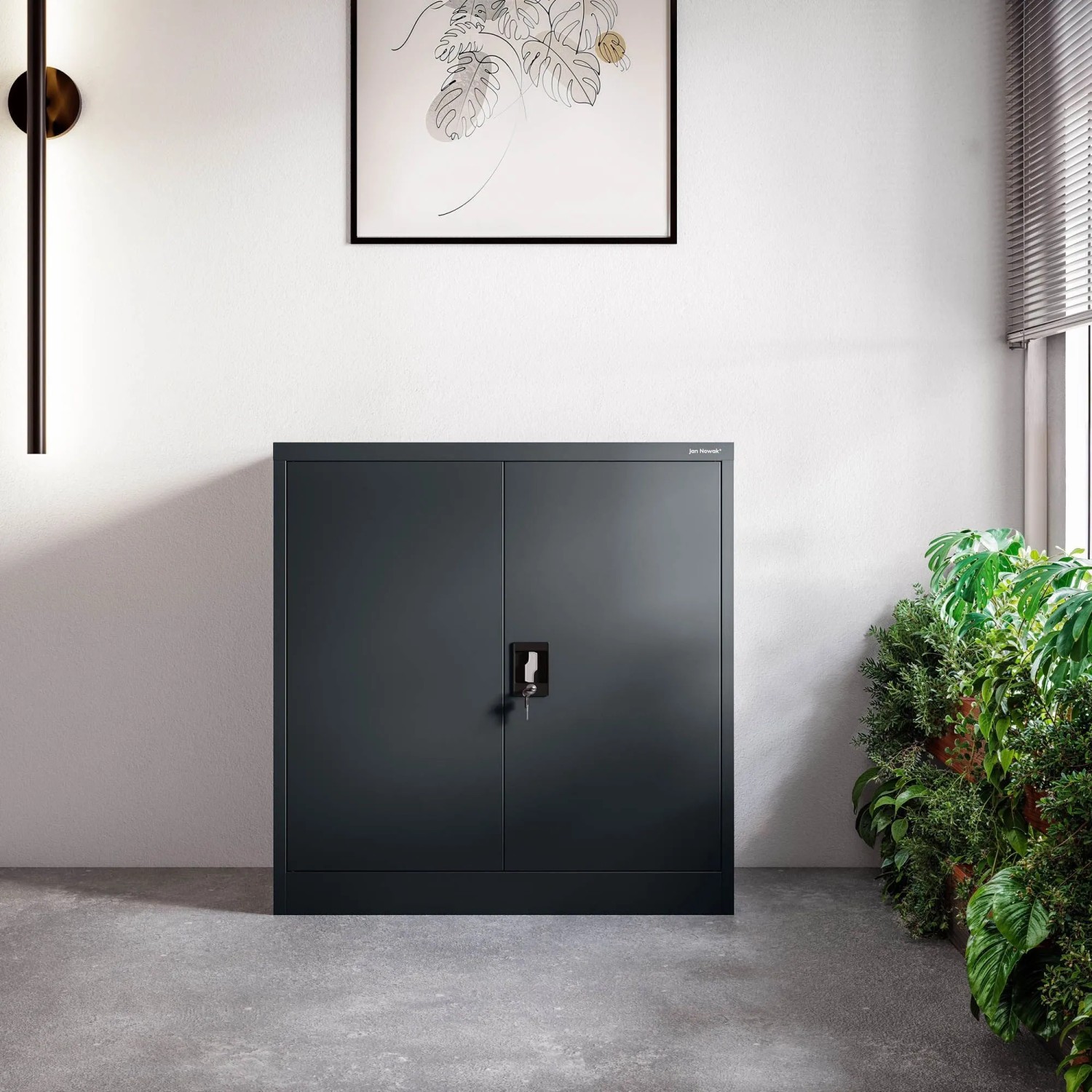 Jan Nowak Metallschrank Klein BEATA 93 x 90 x 40 cm Anthrazit_6