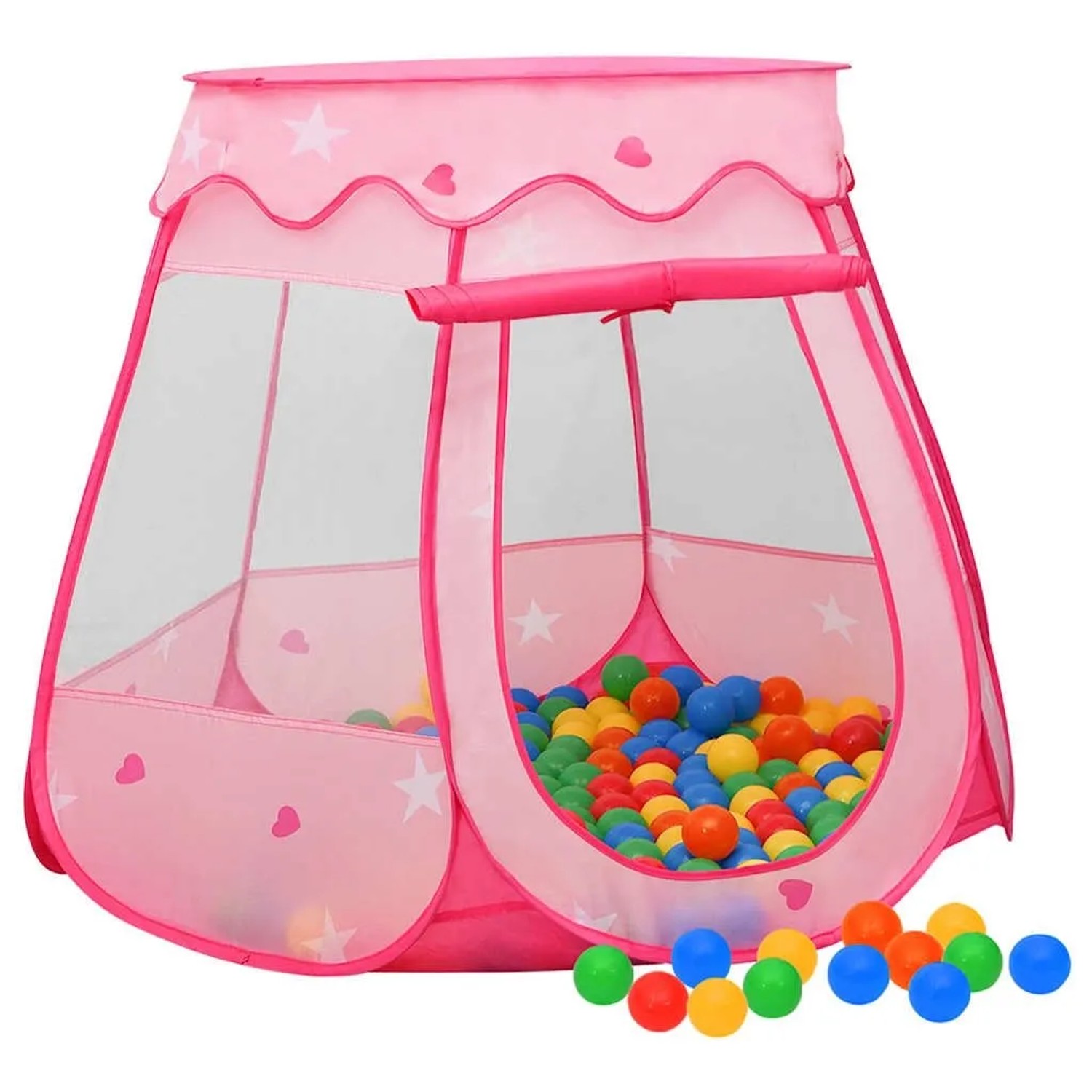 vidaXL Kinder-Spielzelt mit 250 Bällen Rosa 102x102x82 cm 3107724