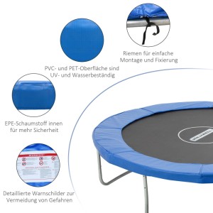 HOMCOM Trampolin Randabdeckung Sicherheitsnetz Blau